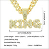 Wholesale Pendant Necklace Men's Hiphop Style Alloy With Rhinestone And Letter Pattern Cuban Chain