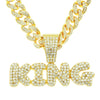 Wholesale Pendant Necklace Men's Hiphop Style Alloy With Rhinestone And Letter Pattern Cuban Chain
