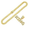 Wholesale Pendant Necklace Men's Hiphop Style Alloy With Rhinestone And Letter Pattern Cuban Chain
