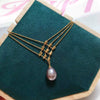 Wholesale Pendant Necklace Multilayer Ballpoint Chain Natural Freshwater Pearl Copper 18K Gold Color Preservation
