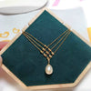 Wholesale Pendant Necklace Multilayer Ballpoint Chain Natural Freshwater Pearl Copper 18K Gold Color Preservation