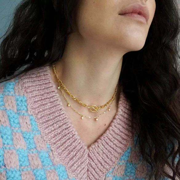 Wholesale Pendant Necklace Natural Opal Zircon Stainless Steel Ochain Geometric Retro Electroplated