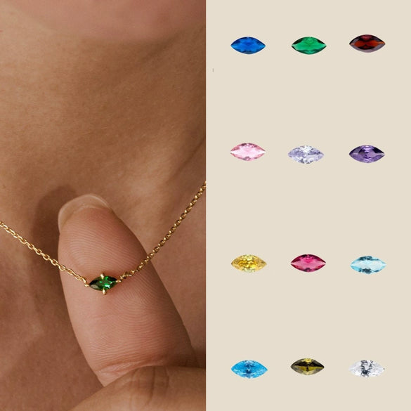 Wholesale Pendant Necklace Organic Glass Marquise Zircon Copper Ochain Electroplating Geometric Fashion Unisex