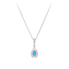 Wholesale Pendant Necklace S925 Sterling Silver Dropshaped Inlaid Zircon Minimalist Natural Style