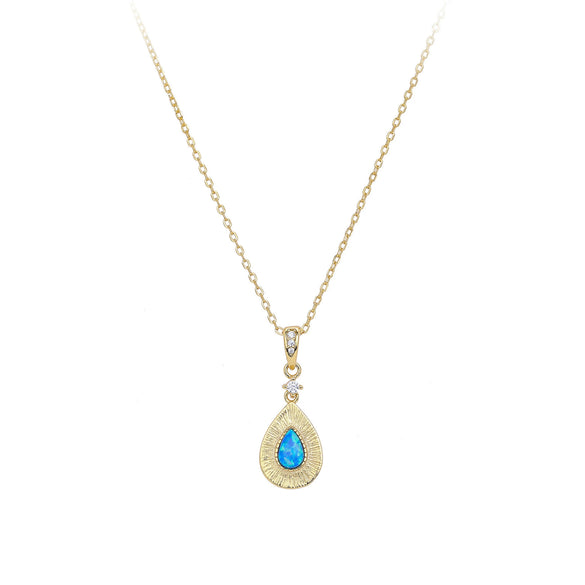 Wholesale Pendant Necklace S925 Sterling Silver Dropshaped Inlaid Zircon Minimalist Natural Style