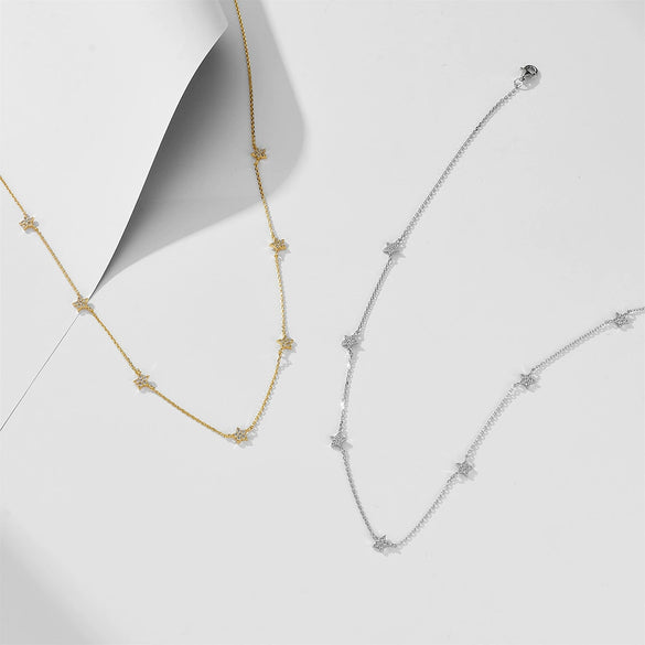 Wholesale Pendant Necklace S925 Sterling Silver Goldplated Star Design For Women