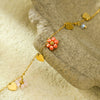 Wholesale Pendant Necklace Stainless Steel Colorful Crystal Zircon Flower Love Electroplating Style