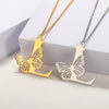 Wholesale Pendant Necklace Stainless Steel Copper Gold Plated Butterfly Letter Design