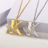 Wholesale Pendant Necklace Stainless Steel Copper Gold Plated Butterfly Letter Design