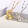 Wholesale Pendant Necklace Stainless Steel Copper Gold Plated Butterfly Letter Design