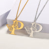 Wholesale Pendant Necklace Stainless Steel Copper Gold Plated Butterfly Letter Design