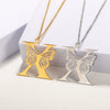 Wholesale Pendant Necklace Stainless Steel Copper Gold Plated Butterfly Letter Design