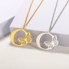 Wholesale Pendant Necklace Stainless Steel Copper Gold Plated Butterfly Letter Design