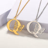 Wholesale Pendant Necklace Stainless Steel Copper Gold Plated Butterfly Letter Design