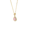 Wholesale Pendant Necklace Stainless Steel Dropshaped Microinlaid Pink Zircon Electroplating Geometric Style Ochain