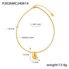 Wholesale Pendant Necklace 316L Stainless Steel Electroplated Gold Drop Shape Geometric Style