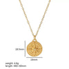 Wholesale Pendant Necklace Stainless Steel French Retro Stylish Geometric Lava Texture Inlaid Zircon 18K Gold Electroplated