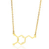 Wholesale Pendant Necklace Stainless Steel Geometric Caffeine Chemical Molecular Structure Electroplating Ochain For Women