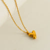 Wholesale Pendant Necklace Stainless Steel Gold Electroplated Mini Bubble Letter Style