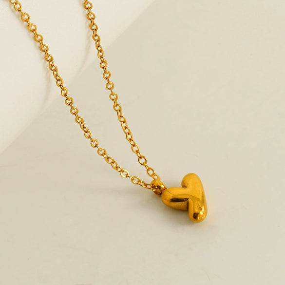 Wholesale Pendant Necklace Stainless Steel Gold Electroplated Mini Bubble Letter Style
