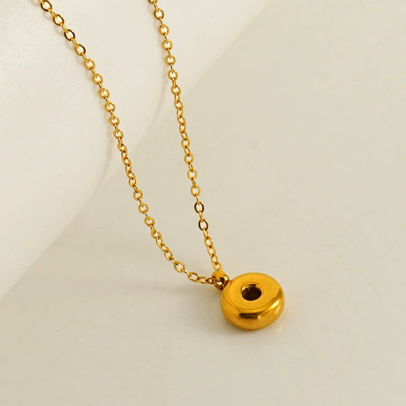 Wholesale Pendant Necklace Stainless Steel Gold Electroplated Mini Bubble Letter Style