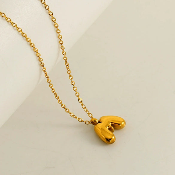 Wholesale Pendant Necklace Stainless Steel Gold Electroplated Mini Bubble Letter Style