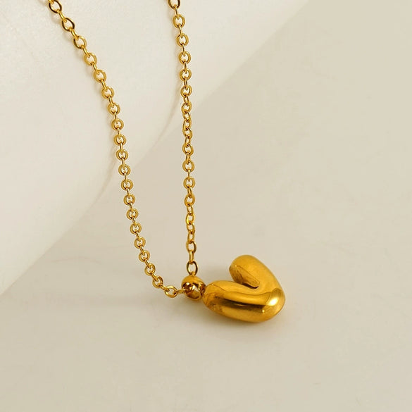 Wholesale Pendant Necklace Stainless Steel Gold Electroplated Mini Bubble Letter Style