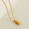 Wholesale Pendant Necklace Stainless Steel Gold Electroplated Mini Bubble Letter Style