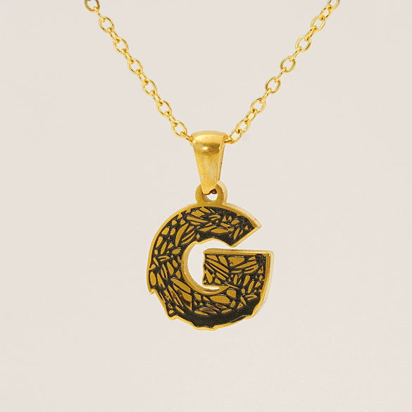 Wholesale Pendant Necklace Stainless Steel Gold Plated Letter Pattern For Unisex