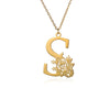 Wholesale Pendant Necklace Stainless Steel Gold Plated Letter Style Electroplated