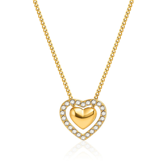 Wholesale Pendant Necklace Stainless Steel Heart Shape Electroplated Simple Elegant