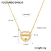 Wholesale Pendant Necklace 316L Stainless Steel Heart Shaped Hollow Zircon Letter Electroplated Light Luxury Style