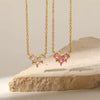 Wholesale Pendant Necklace Stainless Steel Inlaid Zircon Geometric Love Style For Women