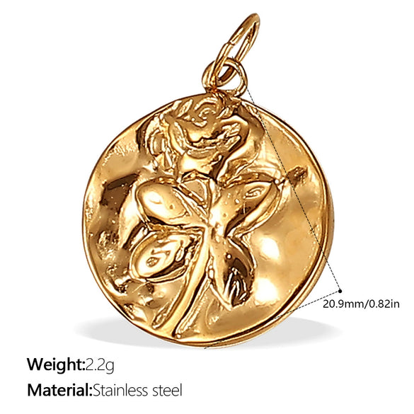 Wholesale Pendant Necklace 316L Stainless Steel 18K Gold Plated Electroplating Exaggerated Fashion Style