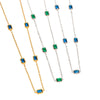 Wholesale Pendant Necklace Stainless Steel Multiple Square Green Zircon Geometric Electroplating Women's