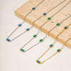 Wholesale Pendant Necklace Stainless Steel Multiple Square Green Zircon Geometric Electroplating Women's
