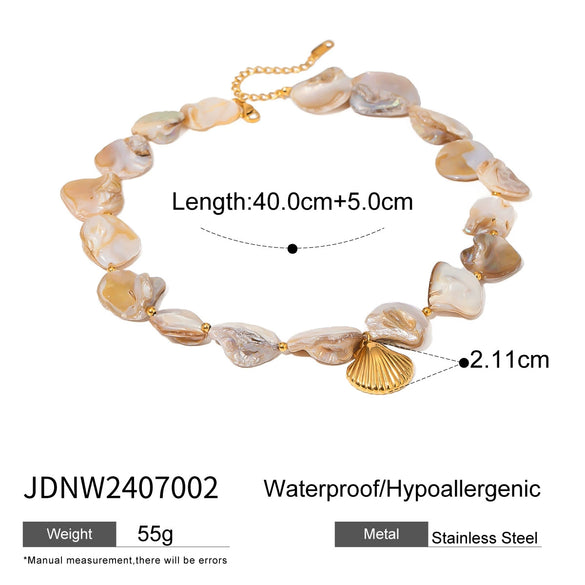 Wholesale Pendant Necklace Stainless Steel Shell Starfish Conch Electroplated For Women