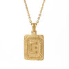 Wholesale Pendant Necklace 316L Stainless Steel Square Letter Electroplated Unisex