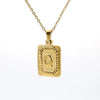 Wholesale Pendant Necklace 316L Stainless Steel Square Letter Electroplated Unisex