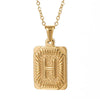 Wholesale Pendant Necklace 316L Stainless Steel Square Letter Electroplated Unisex