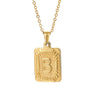 Wholesale Pendant Necklace 316L Stainless Steel Square Letter Electroplated Unisex