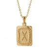 Wholesale Pendant Necklace 316L Stainless Steel Square Letter Electroplated Unisex