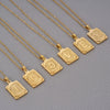 Wholesale Pendant Necklace 316L Stainless Steel Square Letter Electroplated Unisex