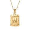 Wholesale Pendant Necklace 316L Stainless Steel Square Letter Electroplated Unisex