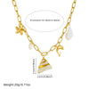 Wholesale Pendant Necklace Stainless Steel Starfish Shell Conch Animal Zodiac Style Electroplating