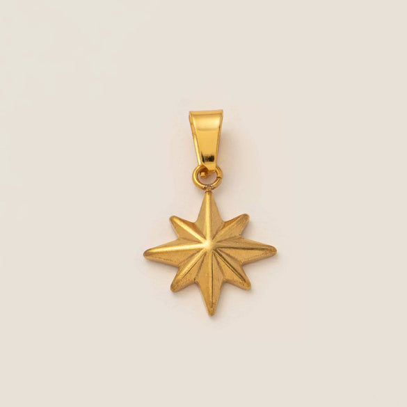 Wholesale Pendant Necklace Stainless Steel Titanium Steel Cross Starfish Electroplating Ocean Element Beach Style Unisex Twelve Constellations