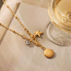 Wholesale Pendant Necklace Stainless Steel Titanium Steel Drill Animal Zodiac Style Set With Diamonds For Women