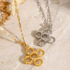 Wholesale Pendant Necklace Stainless Steel Titanium Steel Flower Circle Electroplated Jewelry