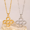 Wholesale Pendant Necklace Stainless Steel Titanium Steel Flower Circle Electroplated Jewelry