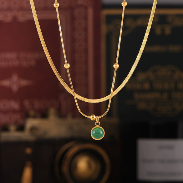 Wholesale Pendant Necklace Stainless Steel Titanium Steel Geometric 18K Gold Plated Light Luxury Style